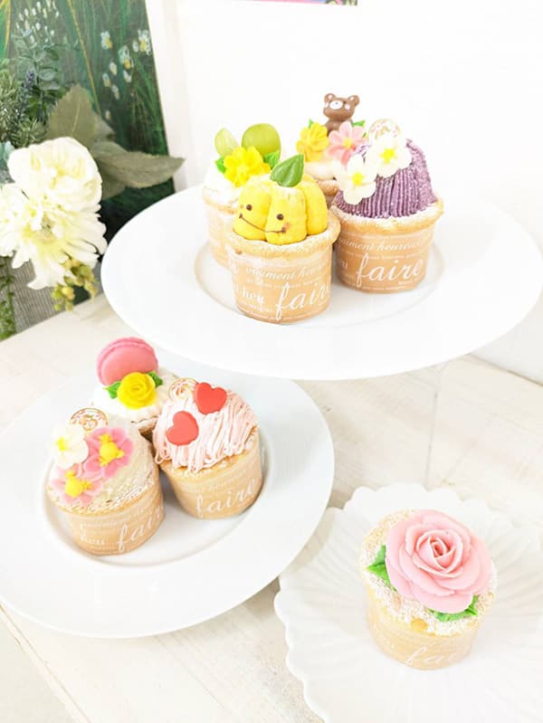 富士市かわいいケーキ屋さんテテの、ただいま販売中のカップケーキ一覧