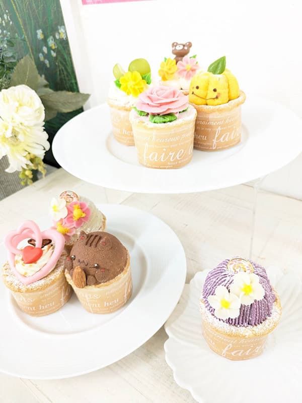 富士市かわいいケーキ屋さんテテの、ただいま販売中のカップケーキ一覧