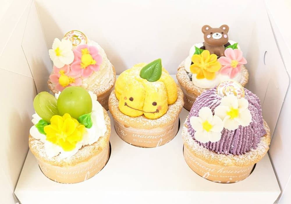 富士市かわいいケーキ屋さんテテの、ただいま販売中のカップケーキ一覧